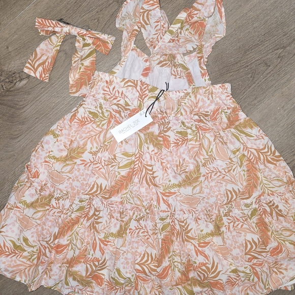 Rachel Zoe Orange and Green Floral Dress - Picture 4 of 11